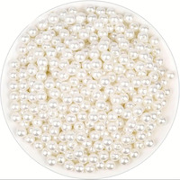Indikonb Round Pearl Moti Beads | Offwhite Beige Acrylic Plastic Faux Pearl | White Beads For Craft, Diy Jewelry & Accessories | Perfect For Mala Making & Rakhi Making (Off White-8Mm)