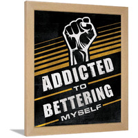 Chaka Chaundh - Motivational Quotes Frames - Framed Posters - Performance Quotes Frames For Office, Student, Entrepreneur - Best Quotes Wall Frames - Posters With Frame (Bettering Myself - Black)