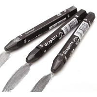 Graphite Stick Set - Water Soluble - 4B 6B 10B, Art Drawing Supplies For Sketch & Shading Pencils, Artist Sketching - 3 Pcs