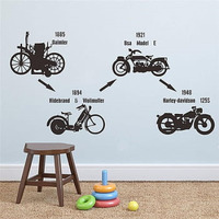 Indian Royals Vintage Motorcycle Bike Kids Design Self Adhesive Peel And Stick Home Dcor And Wall Decor Wall Sticker (50Cm X 70Cm)
