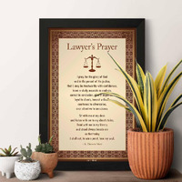 Artinkart- Lawyer Prayer Framed Poster, Lawyer Motivation Poster, Law Posters With Frame, Lawyer Gifts, Advocate Poster For Office Decoration, Study Table, Students (Synthetic Wood, 9.5X13.5 Inch)