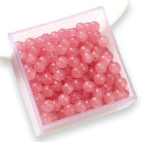 Indikonb Jelly Glass Beads 6Mm | Round Pearl Beads For Bracelets & Jewellery Making | 300Pcs | Perfect Glass Bead For Diy Crafting, Beaded Jewelry, & Bracelet Bead (Pink)