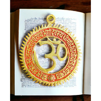 Warmingo De Metal Om Wall Hanging Gayatri Mantra | Om Wall Hanging For Mandir Or Main Door Entrance | Vastu Wall Hanging (6 X 5 Inch)