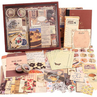 Cansent Enterprise Vintage Scrapbook Kit Bullet Junk Journal Kit With Journaling | Scrapbooking Supplies | A6 Grid Notebook | Diy Journaling Supplies | Birthday Craft Gift (Brown)