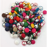 Omx Fabric Cotton Button For Sewing On Clothing, Craft, Embroidery, Decoration (200 Pc Mix Multi Colour, 15 Mm Diameter)