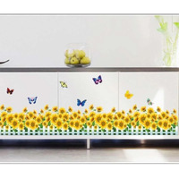 Jaamso Royals Sunflower Hedge Wall Sticker For Home Decor (50Cm X 70Cm)