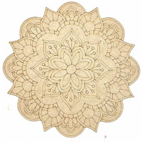 Adikala Mandala Flower Design Mdf Cutout For Diy | For Decorations, Festival Gift, Wedding Decorations 14 Inch 3.5Mm Thickness