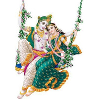 Dreamkraft Jhule Wale Radhe Krishna Pvc Vinly Wall Stickers (Multicolor, 50 Cm X 50 Cm)