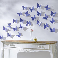 Jaamso Royals Dark Blue 3D Butterfly Stickers For Wall, Decoration Items, Stickers, Wall-Decor, Butterflies For Walls Decoration 12 Piece (13 Cm X 15 Cm)