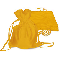 Pure Source India Metallic Satin Mix (13 * 16 Cm) Organza Potli Bags Pouch Best Gift Item - Yellow (Set Of 6)