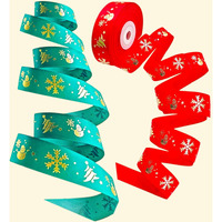 Kapoor Crafts 9 Meter Christmas Ribbon Xmas Ribbon Fabric Decoration For Gift Wrapping, Christmas Ornaments Items, Gift Bows, Christmas Sewing Packing, Christmas Tree Decorations Material Christmas Decoration Ribbon Christmas Craft Ribbons (Red &Green ,1 Inch)