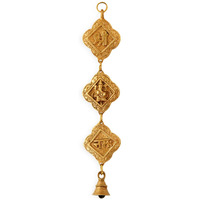 Exclusivelane 'shree Ganeshaye Namah' Brass Wall Hanging For Pooja Room Decoration Item (Pure Brass, Hand-Etched, 0.3 Kg) | Shree Ganeshaye Namah Wall Hanging For Home Decoration Wall Dcor