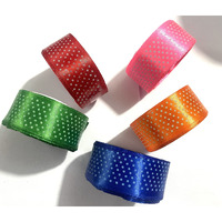 Omx Dotted Satin Ribbon 1" Inch (25Mm) : Set Of 5Pcs : Length 8M Each Roll (1" : Pack Of 5Pcs) Multi Colour