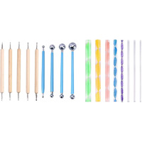 Prokart 17 Piece Ball And Pottery Ceramic, Polymer Clay Dotting Tool Set With Mandala Tool, Emboss Tool, Piece Ball For Nail Art, Multicolour