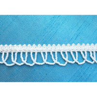 Sync White Colour Tassel Latkan Hanging,Fringe Golden Beads Jhallar Laces And Border Material Zhallar Dresses,Blouse,Dupatta,Sari,Choli,Chunni,Sarees,Lehenga,Suits,Curtains,9 Meters