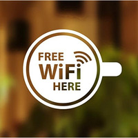 Fusion Graphix Free Wifi Wall Sticker For Businees, Resturant, Caf, Office (White)