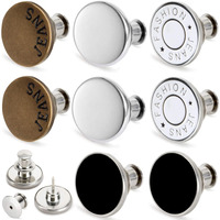 [Upgraded] 8 Sets Jean Button Pins, Toovren Perfect Fit Jean Button Replacement Button Pins For Jeans Button Pin Instant Buttons For Pants Fashion Jean Swing Craft Diy, Easy To Use And No Tools Requi