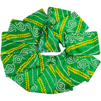 Krisah Pack Of 50 Pcs Potli Gift Pouches Bags, Small Size,18 Cm X 12 Cm, Bandhej Print, Green