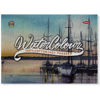 Anupam 100% Cotton Hot Pressed Watercolour Paper Pad  A3 Size  250 Gsm  Natural White  30 Pages  Smooth Texture For Watercolor, Gouache, Ink & Mixed Media