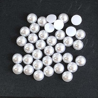 Ritika Craft 8Mm White Half Cut Round Moti Faux Pearls Flat Back Cabochons Pearls For Crafts And Decoration (400 Pcs)