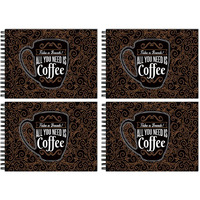 Tinywalk C Sketch Book Drawing Pad Landscape Sketch Book 4A Size Thick Sheets (A4 Size,100 Sheets/200 Pages, Pack Of 4)