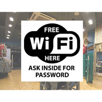 Fusion Graphix Free Wifi Wall Sticker For Businees, Resturant, Caf, Office (Black) (Free-Wifi_Blk12)