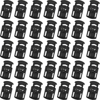 Aakriti 100Pcs Plastic Spring Drawstring Stopper Single Hole Heavy Duty Cord Stop Toggle Fastener Slider Lock End For Bag, Jacket And Other Drawstring Bags
