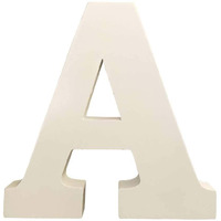 Smartcarewood Wooden A Letter- English Upper Case Alphabets Cutouts For Art And Craft Work (A_White_15X2.5 Cm)