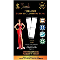 Buransh Double Sided Tape For Fashion, Clothing And Body | All Day Strength Tape Adhesive And Gentle On Skin And Fabrics | Transparent Clear Color For All Skin Shades (108)