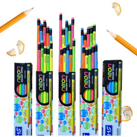 Dropin Personalised Name Pencil Set, Multicolour Round, Pack Of 1, 10 Pcs Neon Pencils (Neon Pencil, 10)