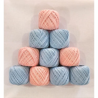 Foliam Crochet Thread Set Of 10 Ball Crochet Cotton Thread Yarn For Knitting And Craft Making (Skay + Pink)