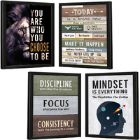 Chaka Chaundh - Motivational Quote Frames - Inspirational Wall Quotes For Office, Student, Study Room - (14 X 11 Inches - Set Of 4)