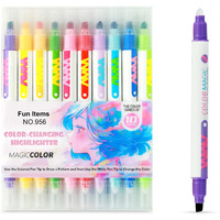 Glun Magic Colour Changing Highlighter, 2In1 Colour Markers, 10 Colour Maker 20 Shades, Neon Shades Pens For Card Making, Scrapbooking, Drawing, And Diy Art Crafts For Kids And Adults.