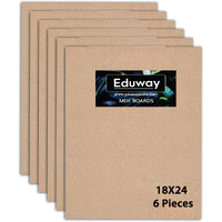 Eduway A2 Mdf Board Board Wood Sheet For Craft Art - 18X24 Inch, 4Mm Thick, Pack Of 6 - Premium Pine Cardboard For Artists, Art And Craft Students - Hard Cutout In Small And Large Sizes (45X60 Cms)