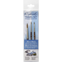 Sennelier Raphael Mini Precision Soft Synthetic Travel Brush Set Of 3, Size (Round - 1, 0 & Flat - 0)