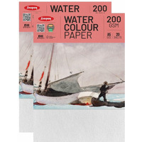 Anupam Watercolor Paper A5 200 Gsm - Cold-Pressed, Acid-Free, Both Side Usable Water Colour Papers For Watercolour, Acrylic, Gouache, Ink & Mixed Media, 20 Sheets (Pack Of 2)