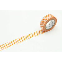 Mt Washi Masking Tape Polka Dots, 15 Mm X 10 Mtrs Shade - Mandarin, (Pack Of 1)