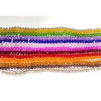 Omx 1020 Beads (85 To 95 Beads Per Colour), 6Mm, Crystal Glass Beads Roundelle For Jewellery Making, Craft Works - 6Mm Size (Multi Colour, 12 Different Mix