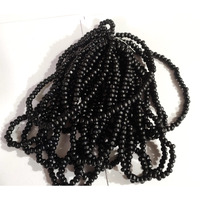 Omx Round Wooden Beads Bunch(20 Mala) 6 Mm For Jewellery Making, Beading & Art Craft Work - Approx. 1300 Beads !! - (Black)
