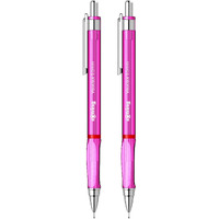 Rotring 0.5Mm Mechanical Clutch Lead Pen Pencil Set Pack Of 2 Pink Transparent Abs Body Light Weight Click Mechanism Visuclick Series Triangular Ergonomic Grip