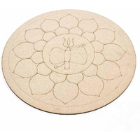 Adikala Mandala Art Inspired By Lord Shiva, Pine Mdf Boards 12 X 12 Inches, 3.5Mm Thickness, Set Of 2, Decorative Hanging Hook Included