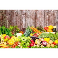 Sticker Yard Waterproof Kitchen Veg And Fresh Vegetables Wallpaper/Wall Sticker Multicolour - Kitchen Wall Coverings Area (60Cm X 46Cm)