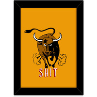 Tied Ribbons Synthetic Fiber Bullshit Humour Funny Wall Hanging Framed Poster For Restaurants Cafes Hotels Pubs And Home Decor (Multicolour, 10.2 X 13.6 Inch)