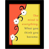 Tied Ribbons The Mind Is Everything, You Become What You Think Inspirational Poster For Office Desk With Frame(13.6 Inch X 10.2 Inch,Multicolor, Engineered Wood)