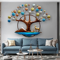 Anshika International Metal Tree Wall Art With Led Lights, Gold Leaves Wall Decor, 3D Tree Of Life Wall Sculpture | Color: Copper | Dimension: (44 * 2 * 36 Inch)