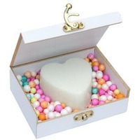 Ekaiva Organics Love Lush Romantic Jasmine Scented Heart Shape Bathing Bar With Classic Wooden Box  Handmade Premium Soap For Glowing Skin & Luxurious Bathing Experience- 125Gm