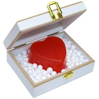 Ekaiva Organics Lotus Heart Shape Bathing Bars With Royal White Deluxe Wooden Box | Premium Handmade Soaps | Natural Moisturizing | Elegant Gifting | Paraben-Free | Daily Luxury Care