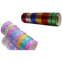 Eclet (Set Of 2 Tape 1 Designer Or 1 Sparkling 12 Mm Glitter Tape With Different Colors