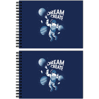 Tinywalk Z Black Sheet Black Pages Drawing Pad Landscape Sketch Book Combo Thick Sheets (A4 Size,50 Sheets/100 Pages,215 Gsm Pack Of 2)