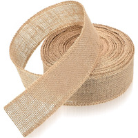 Home Buy 2.5" Wide Burlap Fabric Craft Ribbon 5 Meter Long, Jute Burlap For Diy Vintage Wedding Event Christmas Party Photos Bows Crafts Wrapping Gifts Home Birthday, Wedding Decorations (5 Pack)